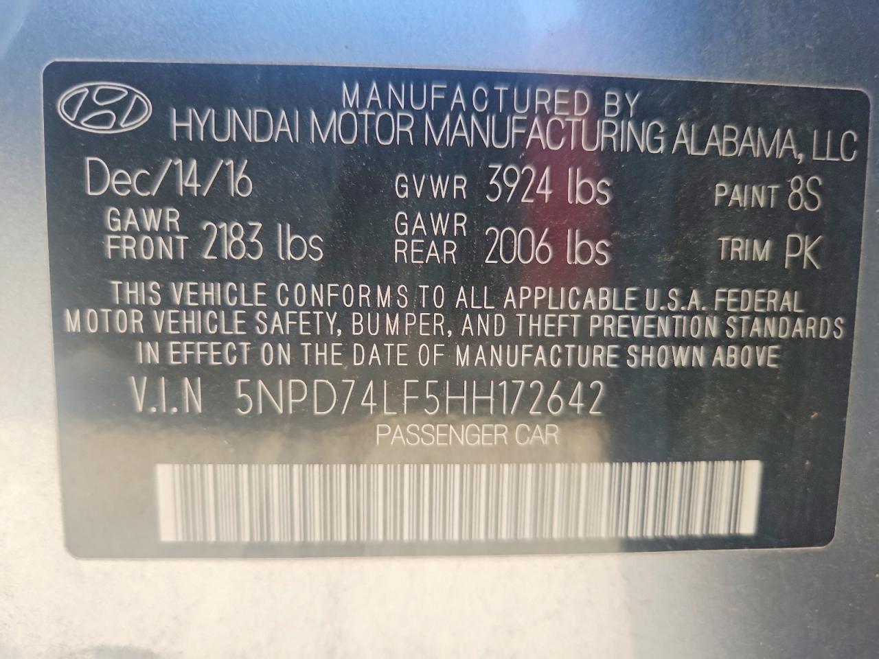 2017 HYUNDAI ELANTRA