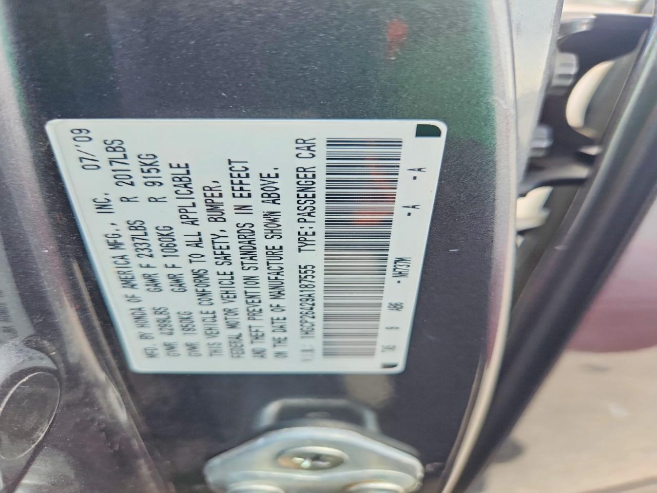 2009 HONDA ACCORD