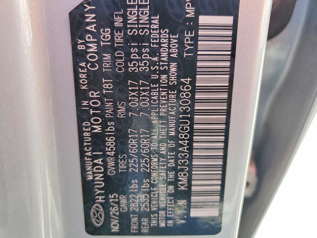2016 HYUNDAI TUCSON