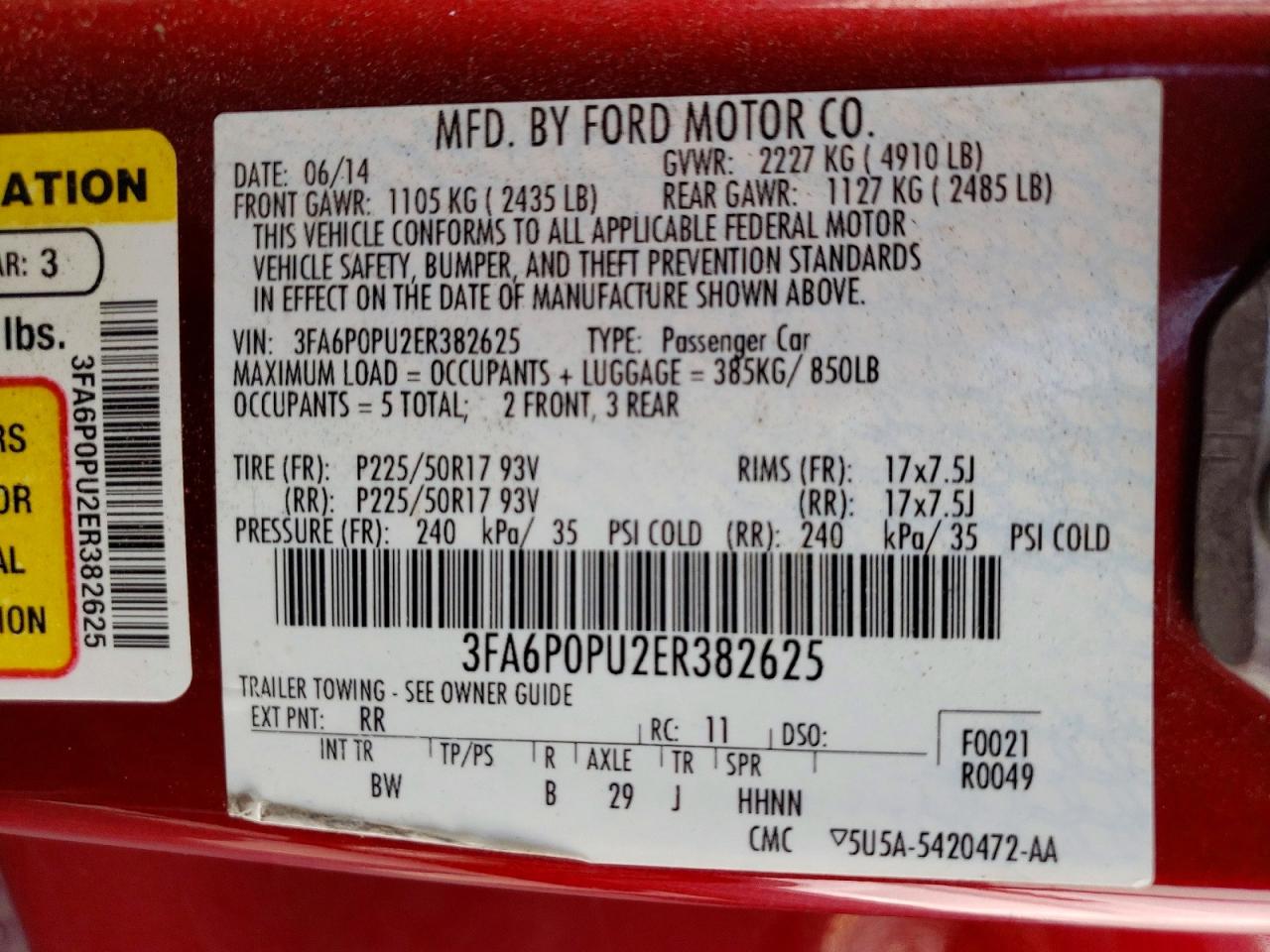 2014 FORD FUSION