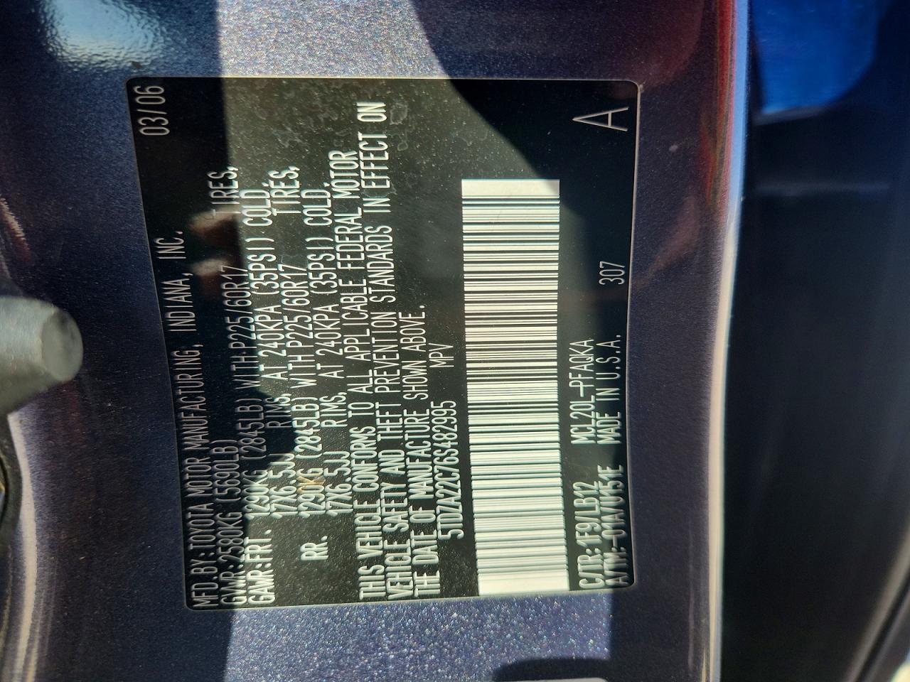2006 TOYOTA SIENNA