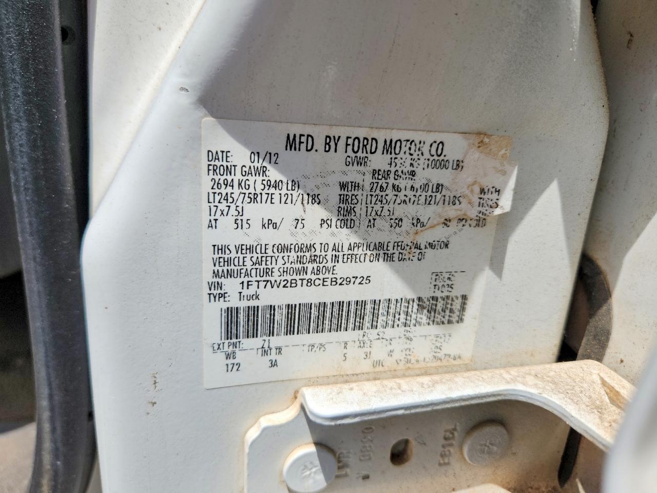 2012 FORD F250