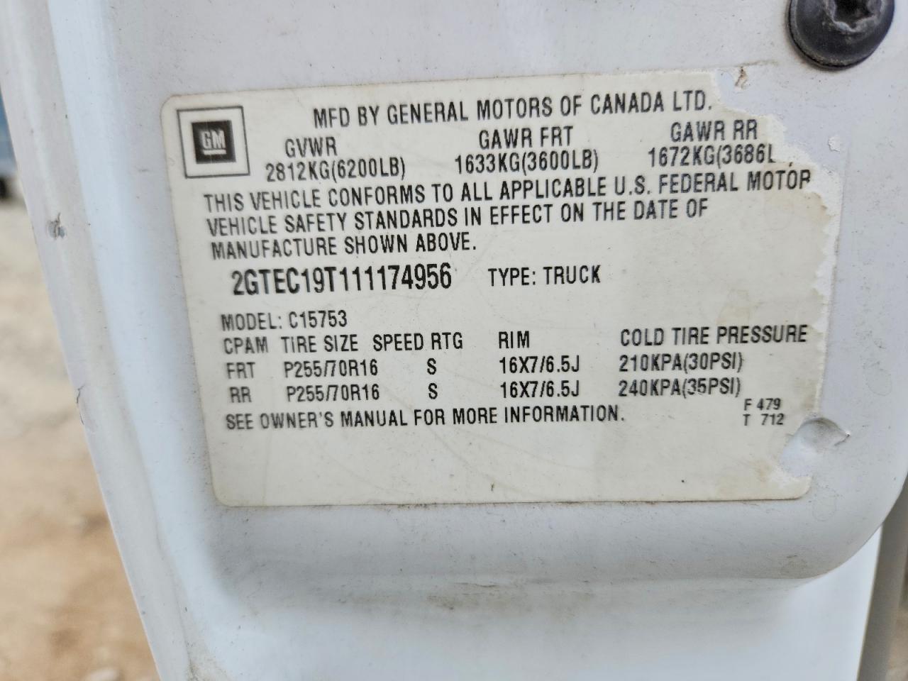 2001 GMC SIERRA