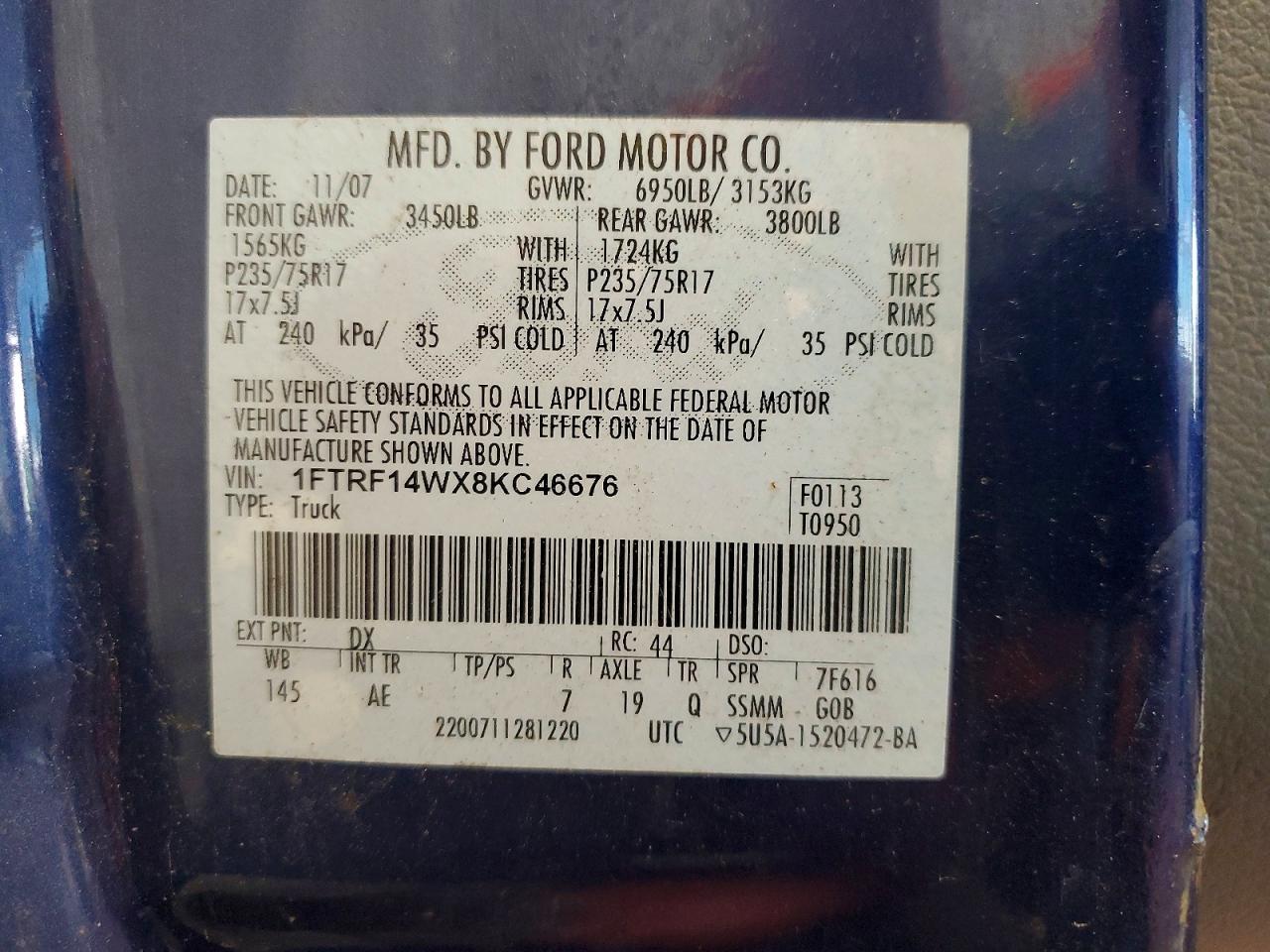 2008 FORD F150