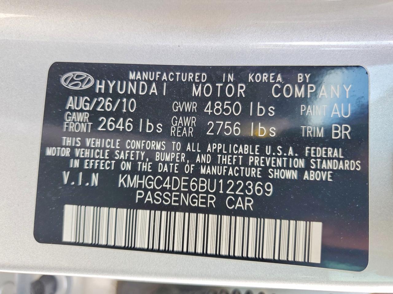 2011 HYUNDAI GENESIS
