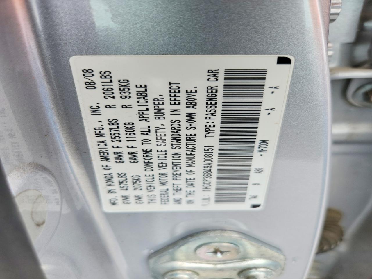 2009 HONDA ACCORD