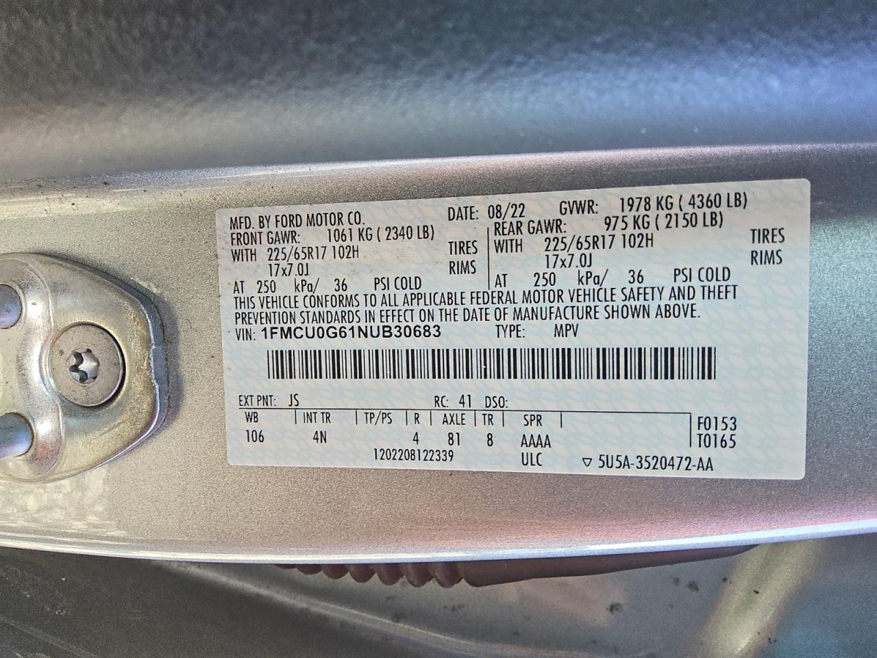 2022 FORD ESCAPE