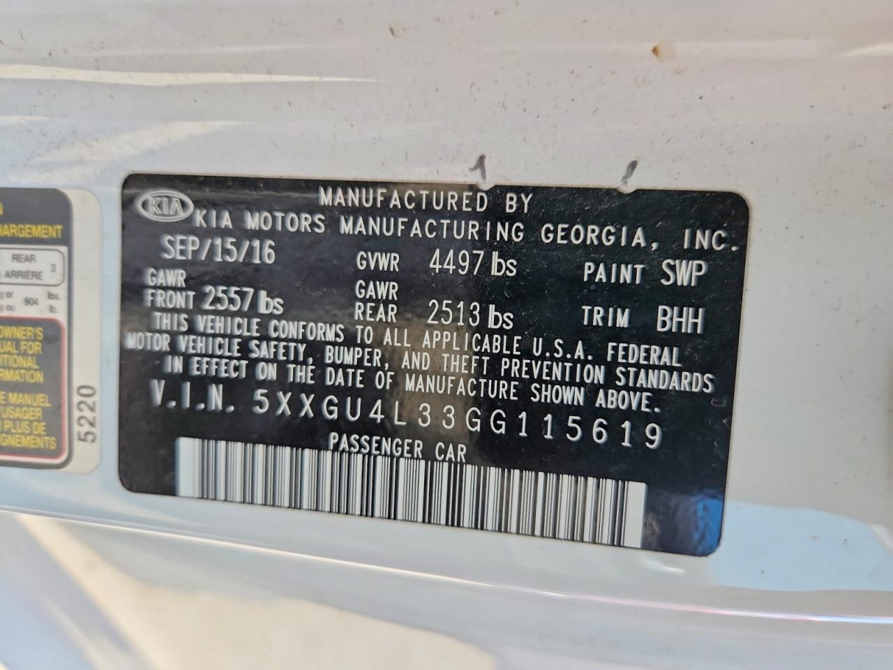 2016 KIA OPTIMA