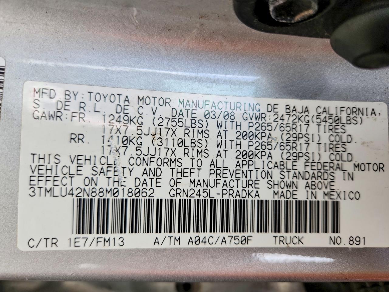 2008 TOYOTA TACOMA