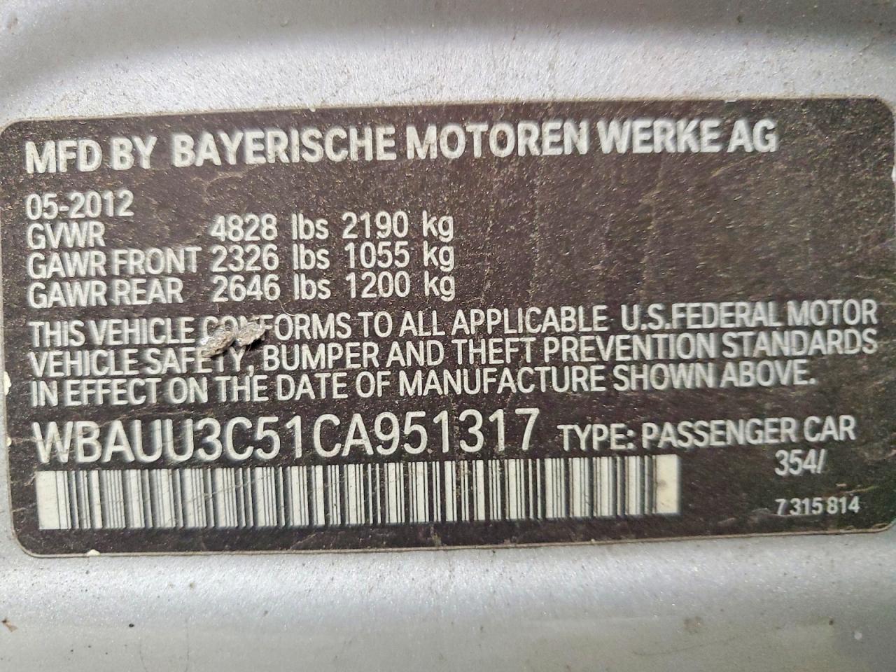 2012 BMW 3 SERIES