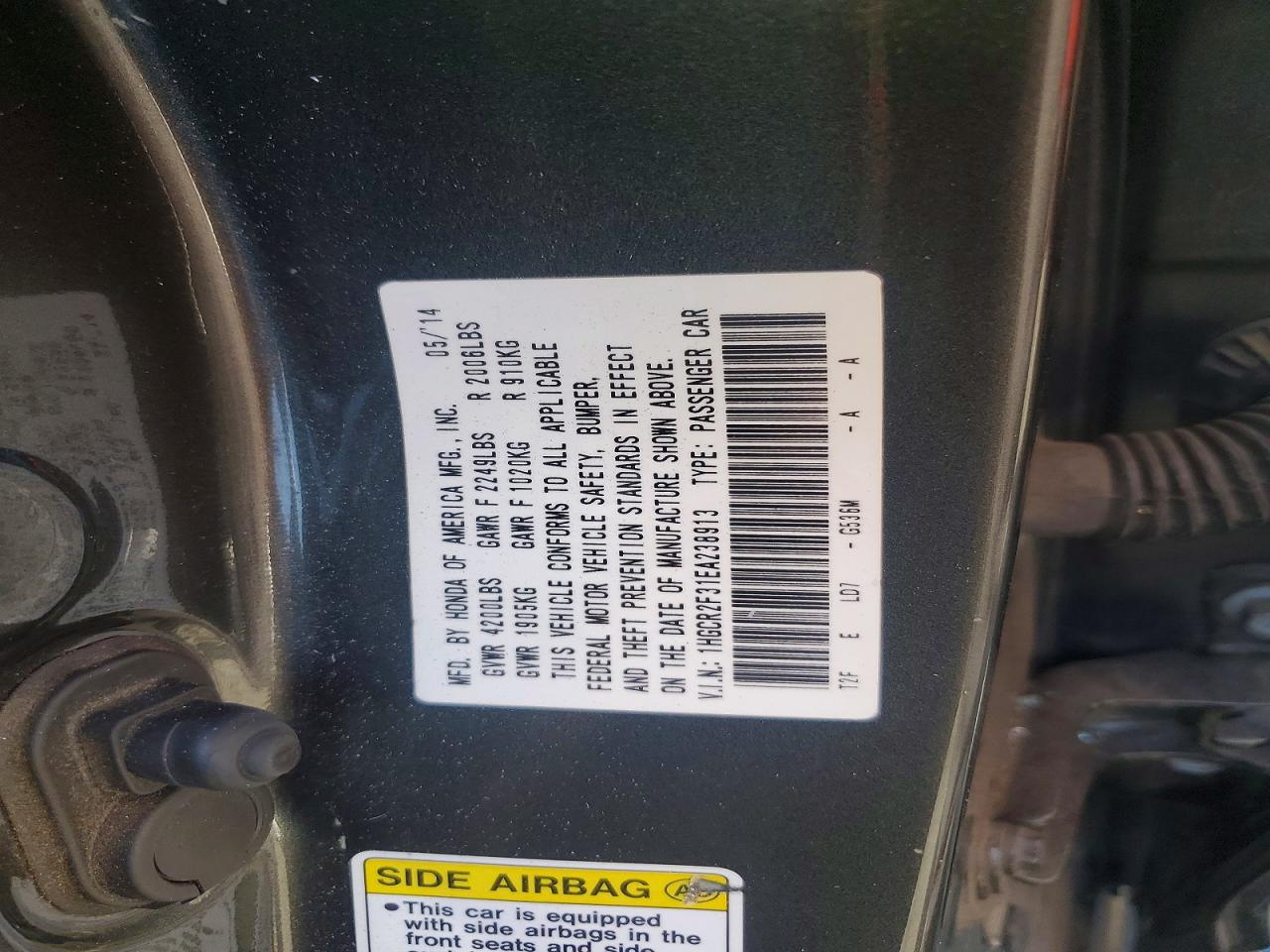 2014 HONDA ACCORD