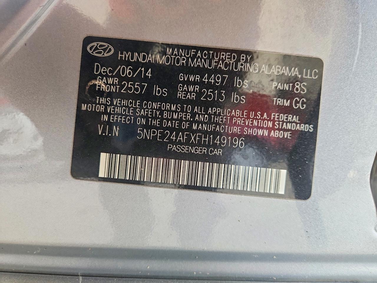 2015 HYUNDAI SONATA