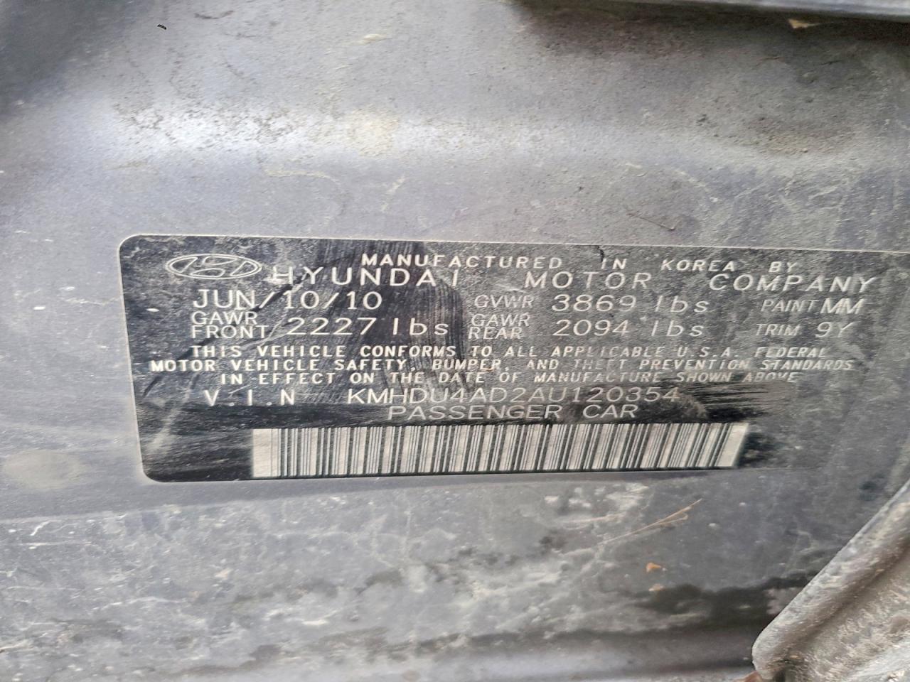 2010 HYUNDAI ELANTRA