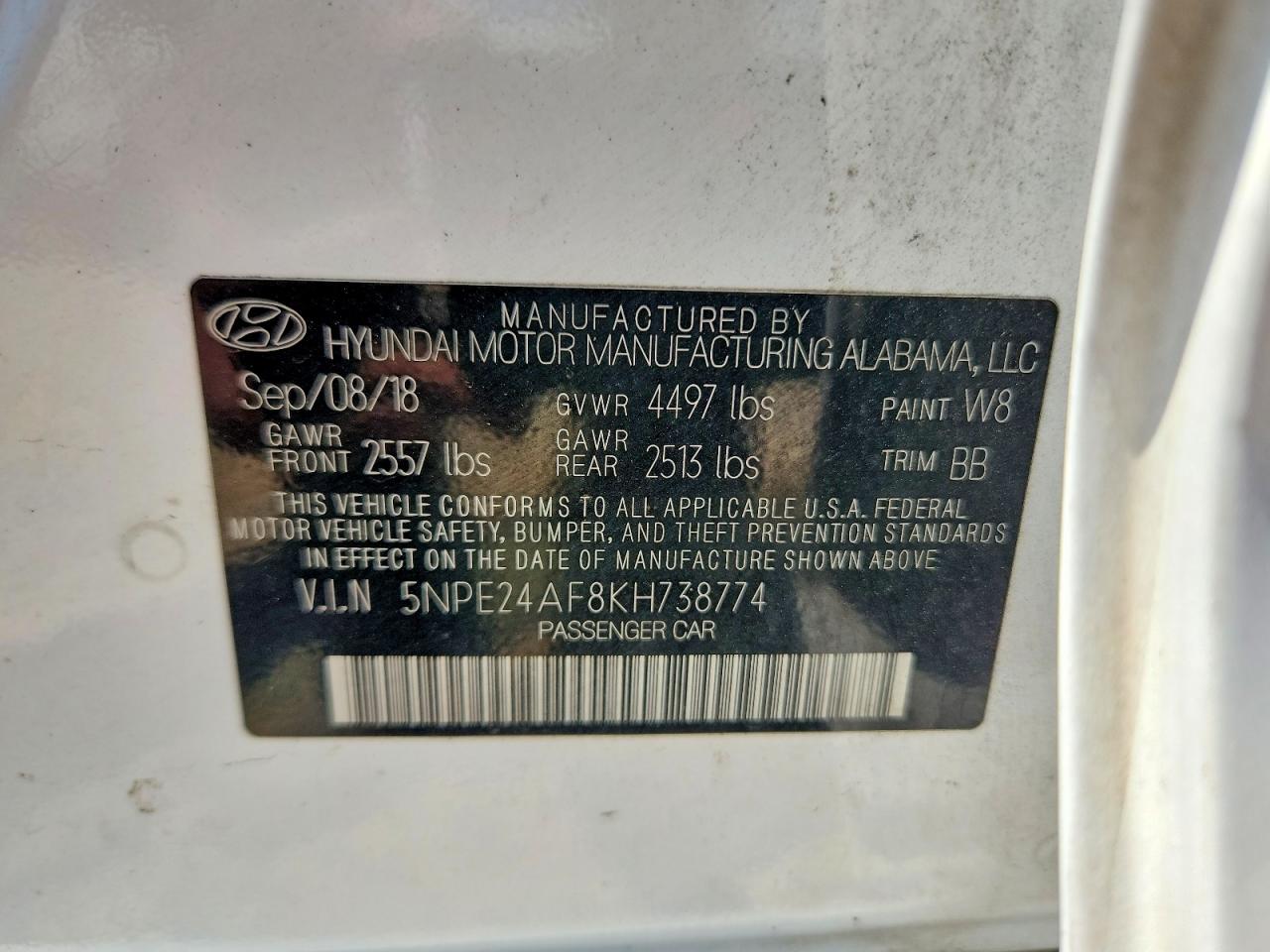 2019 HYUNDAI SONATA