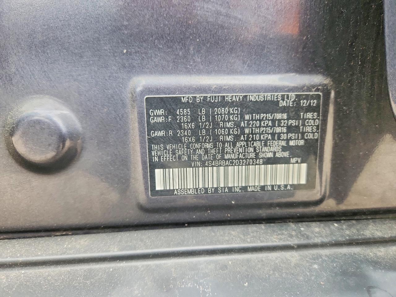 2013 SUBARU OUTBACK