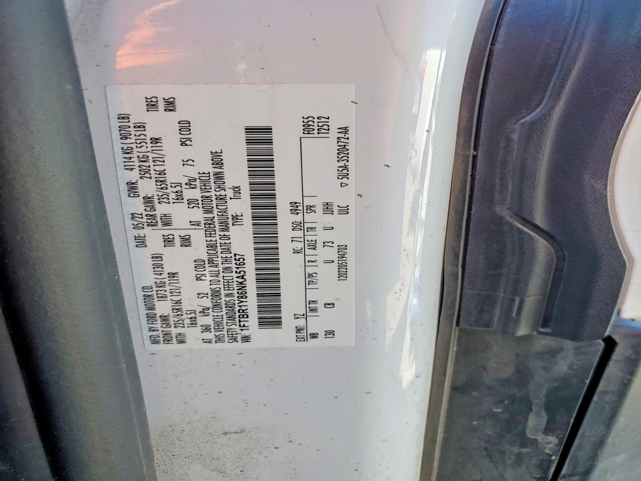 2022 FORD TRANSIT