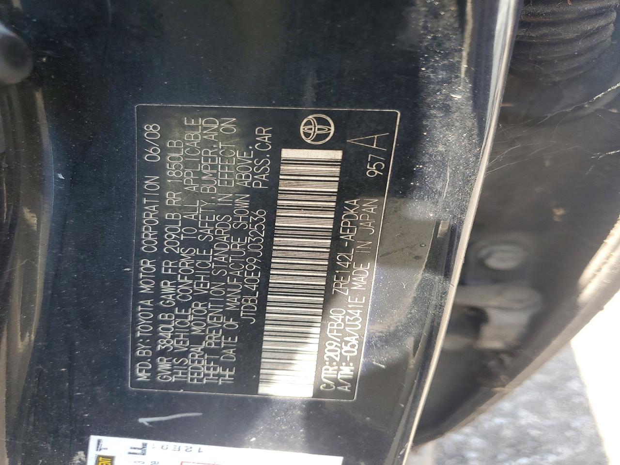 2009 TOYOTA COROLLA