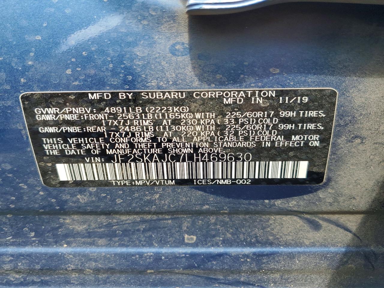 2020 SUBARU FORESTER