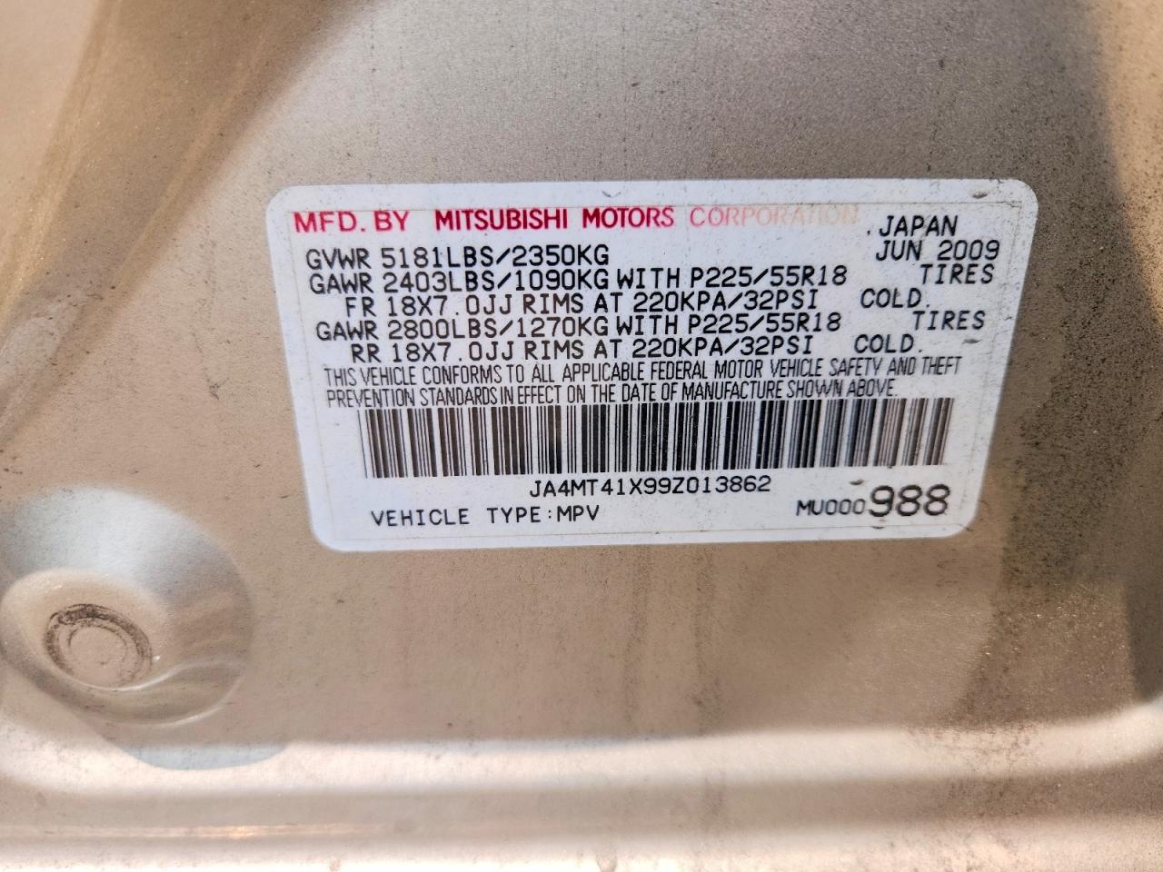 2009 MITSUBISHI OUTLANDER