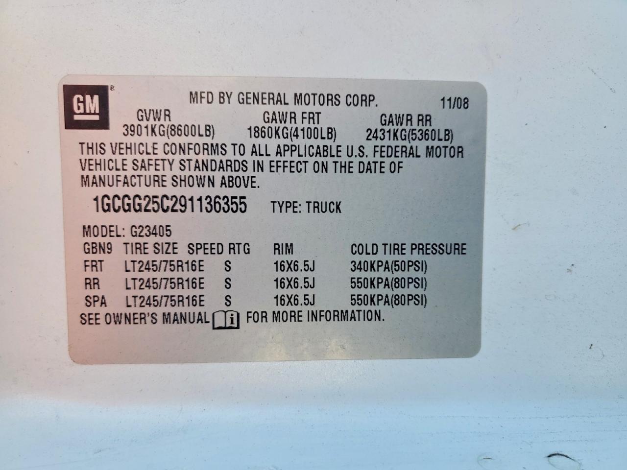 2009 CHEVROLET EXPRESS
