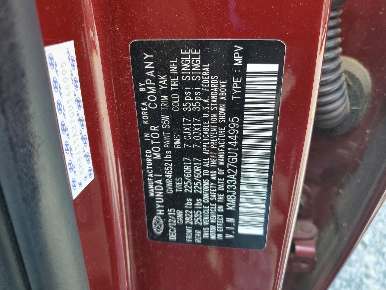 2016 HYUNDAI TUCSON
