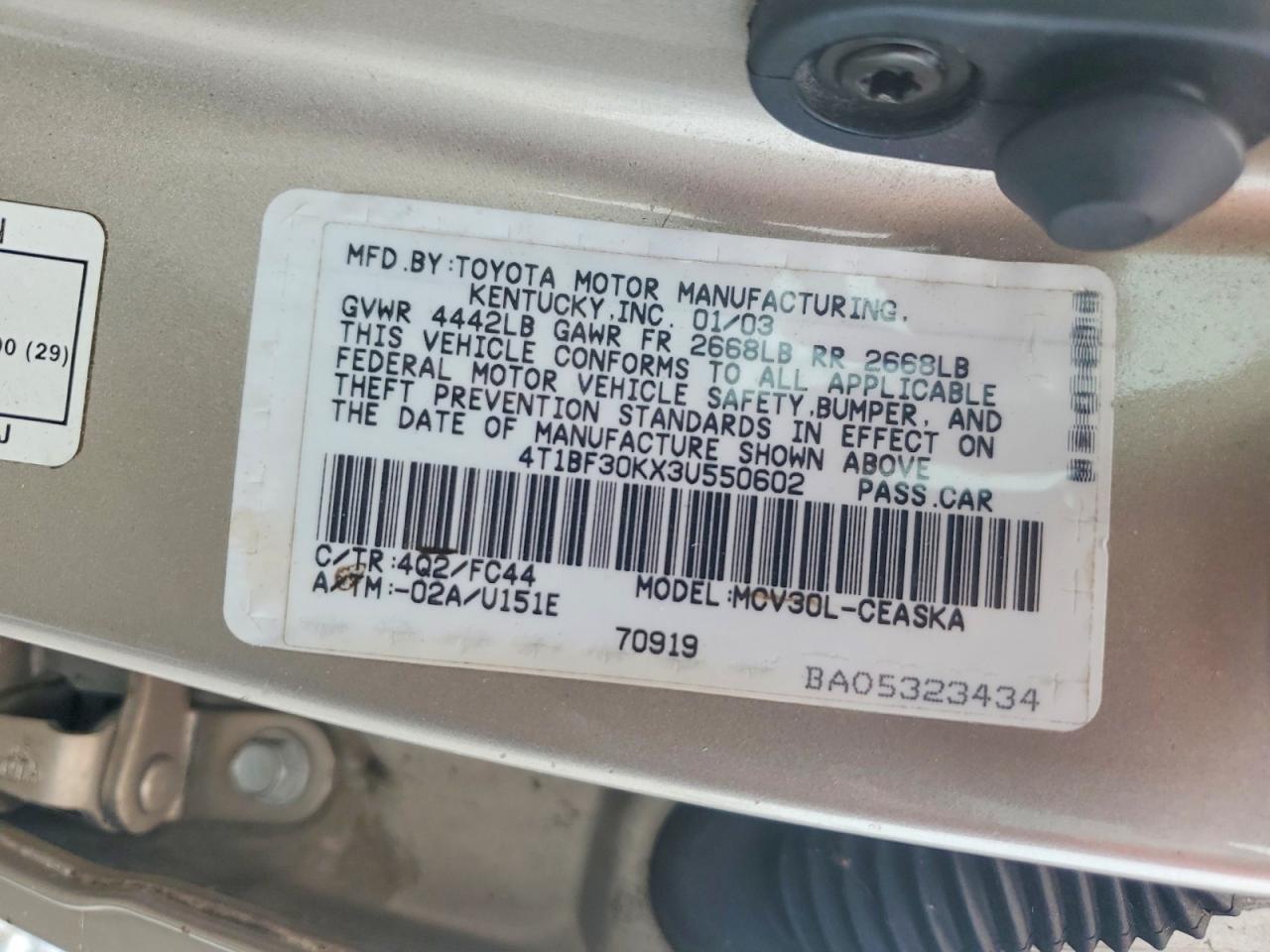 2003 TOYOTA CAMRY