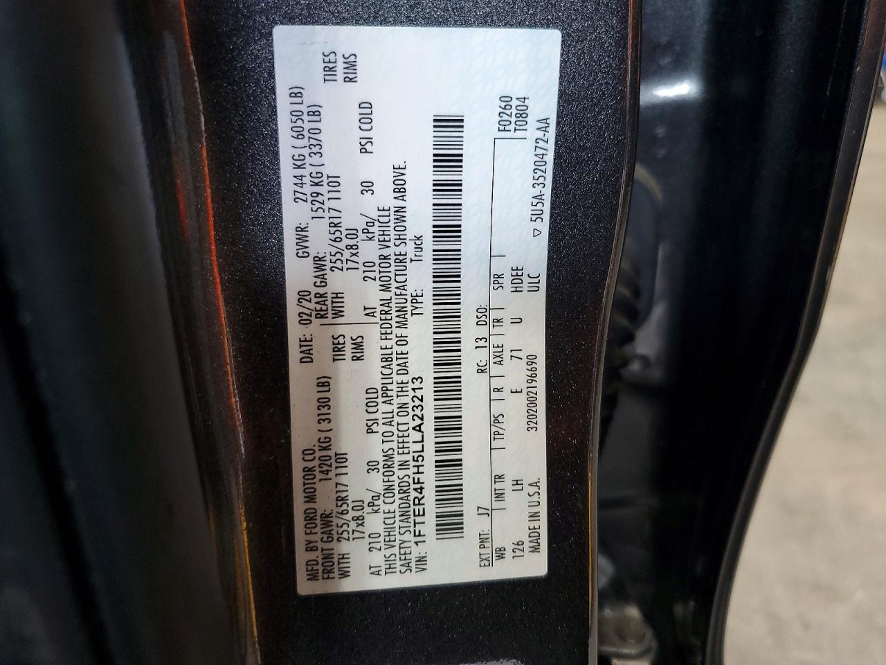 2020 FORD RANGER