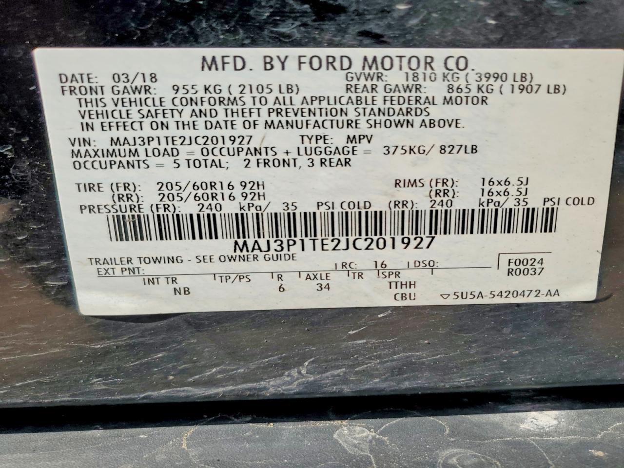 2018 FORD ECOSPORT