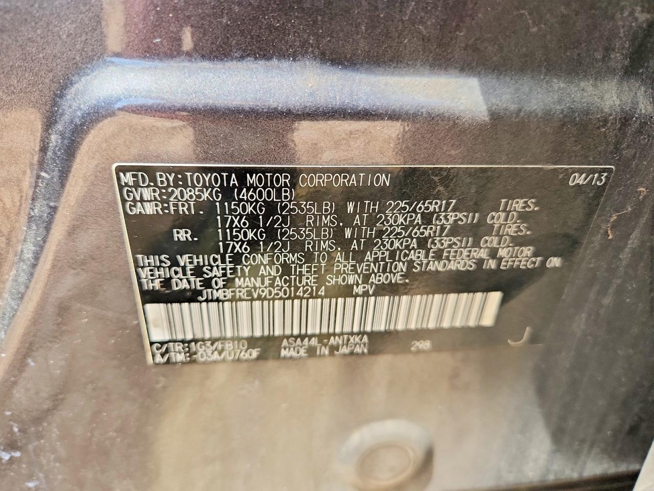 2013 TOYOTA RAV4