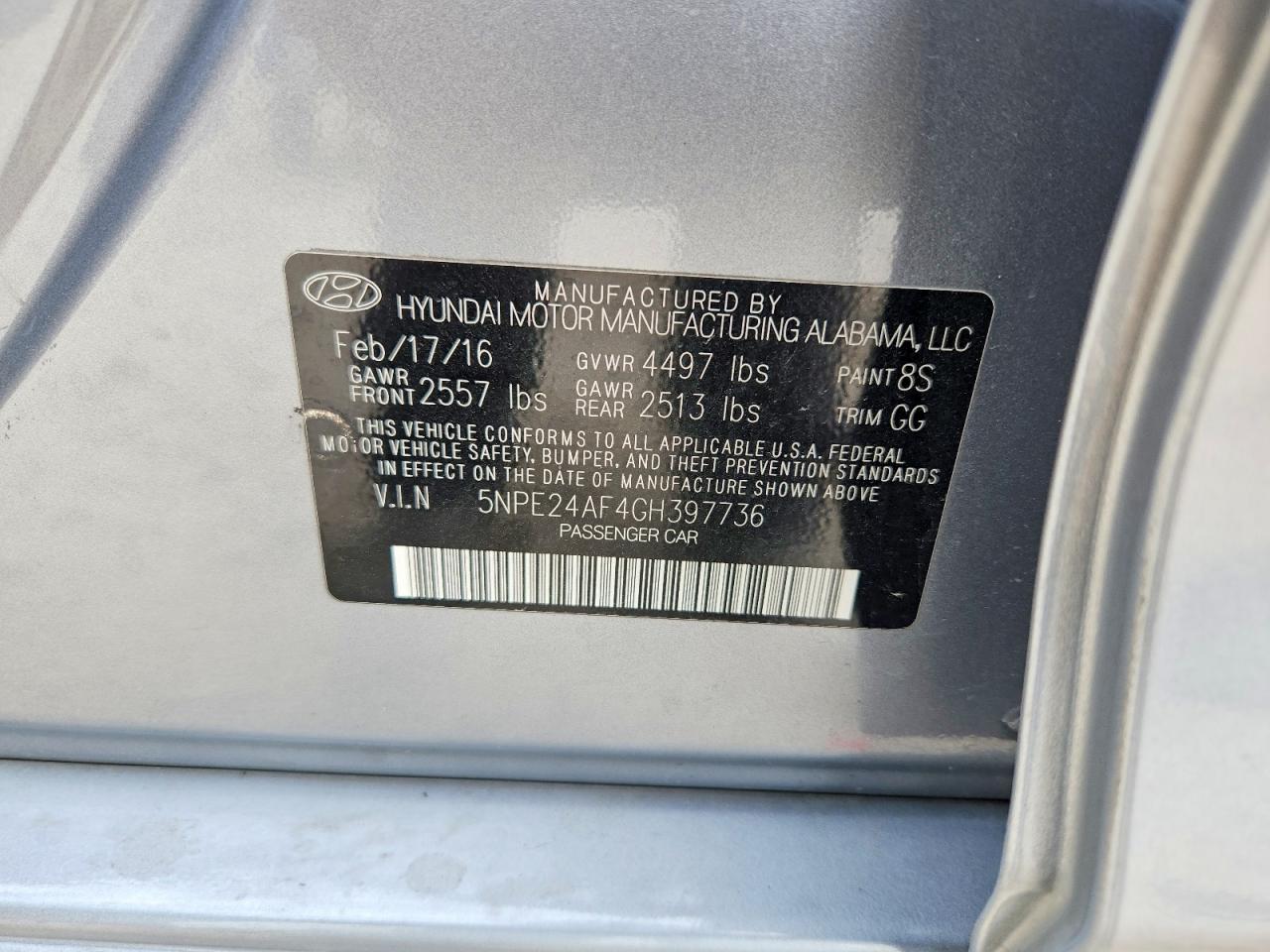 2016 HYUNDAI SONATA
