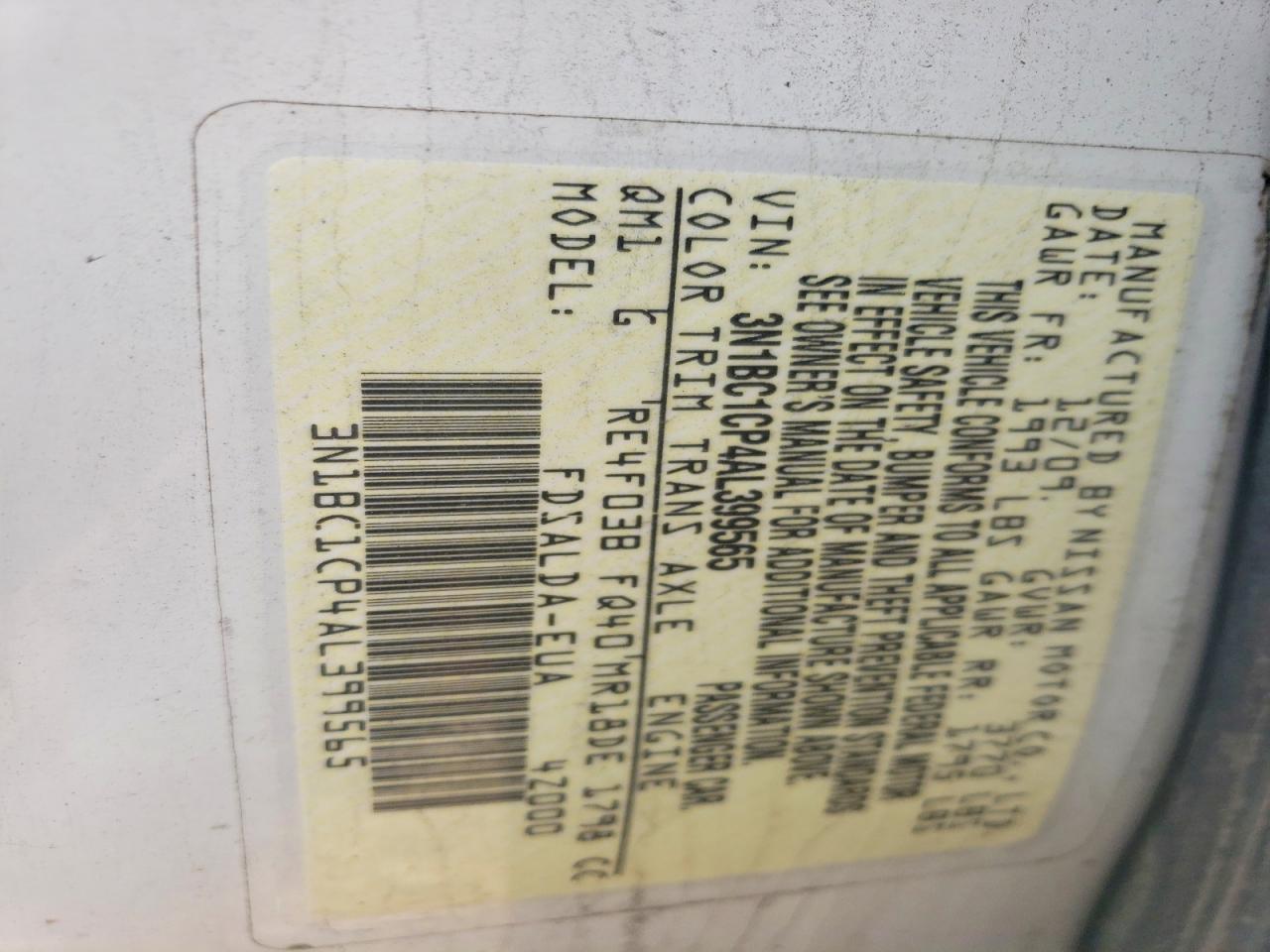 2010 NISSAN VERSA