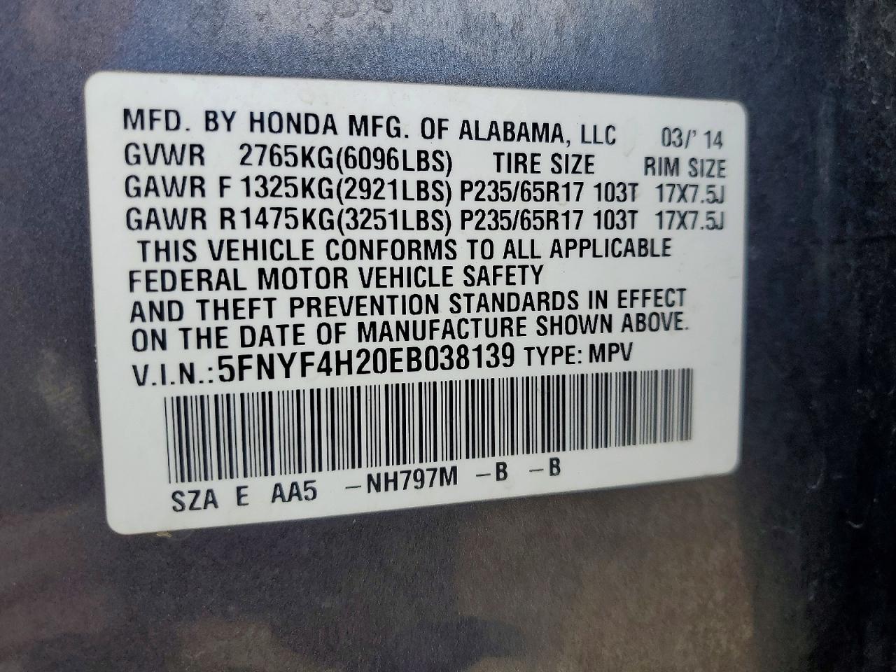 2014 HONDA PILOT