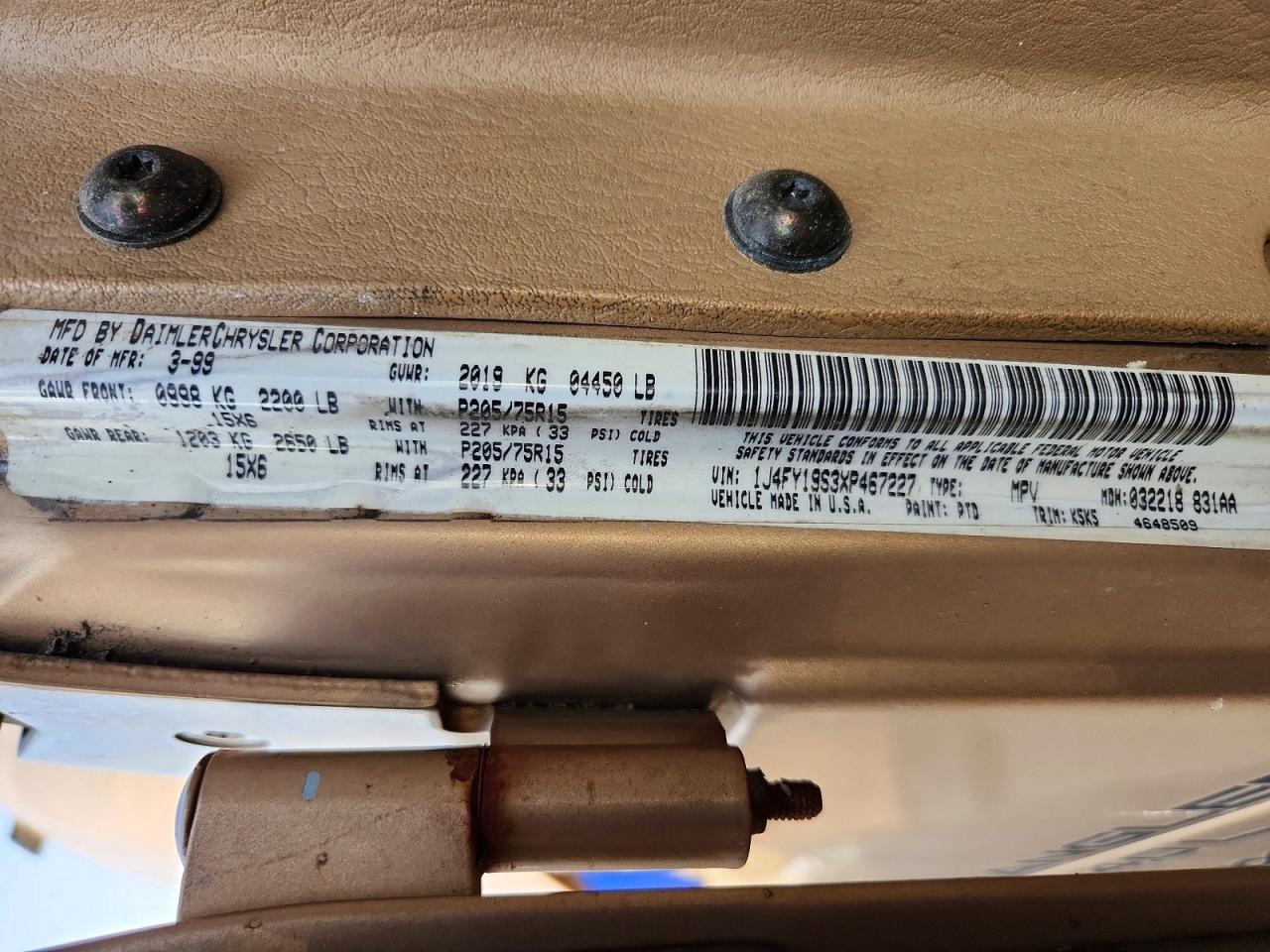 1999 JEEP WRANGLER