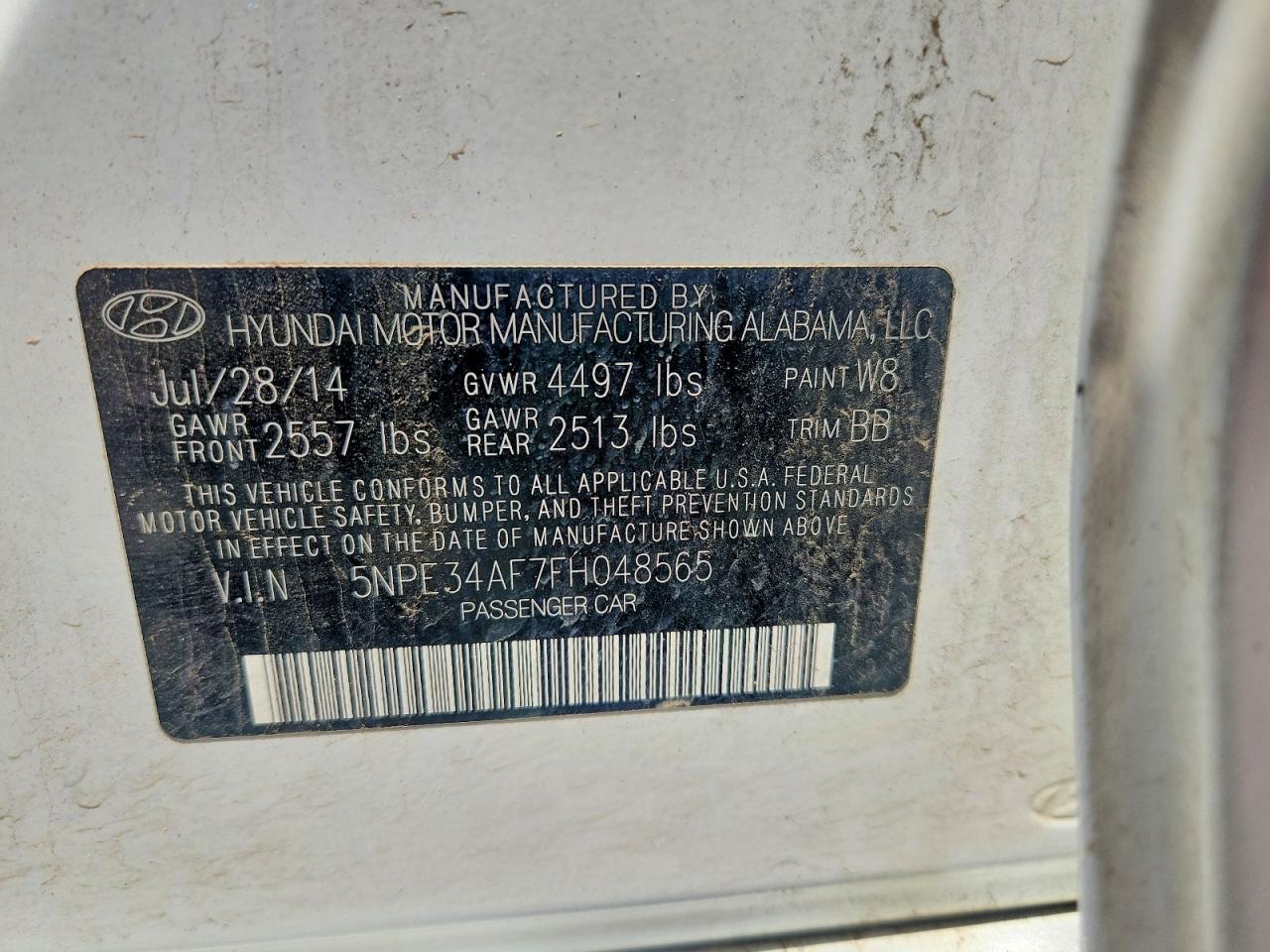 2015 HYUNDAI SONATA