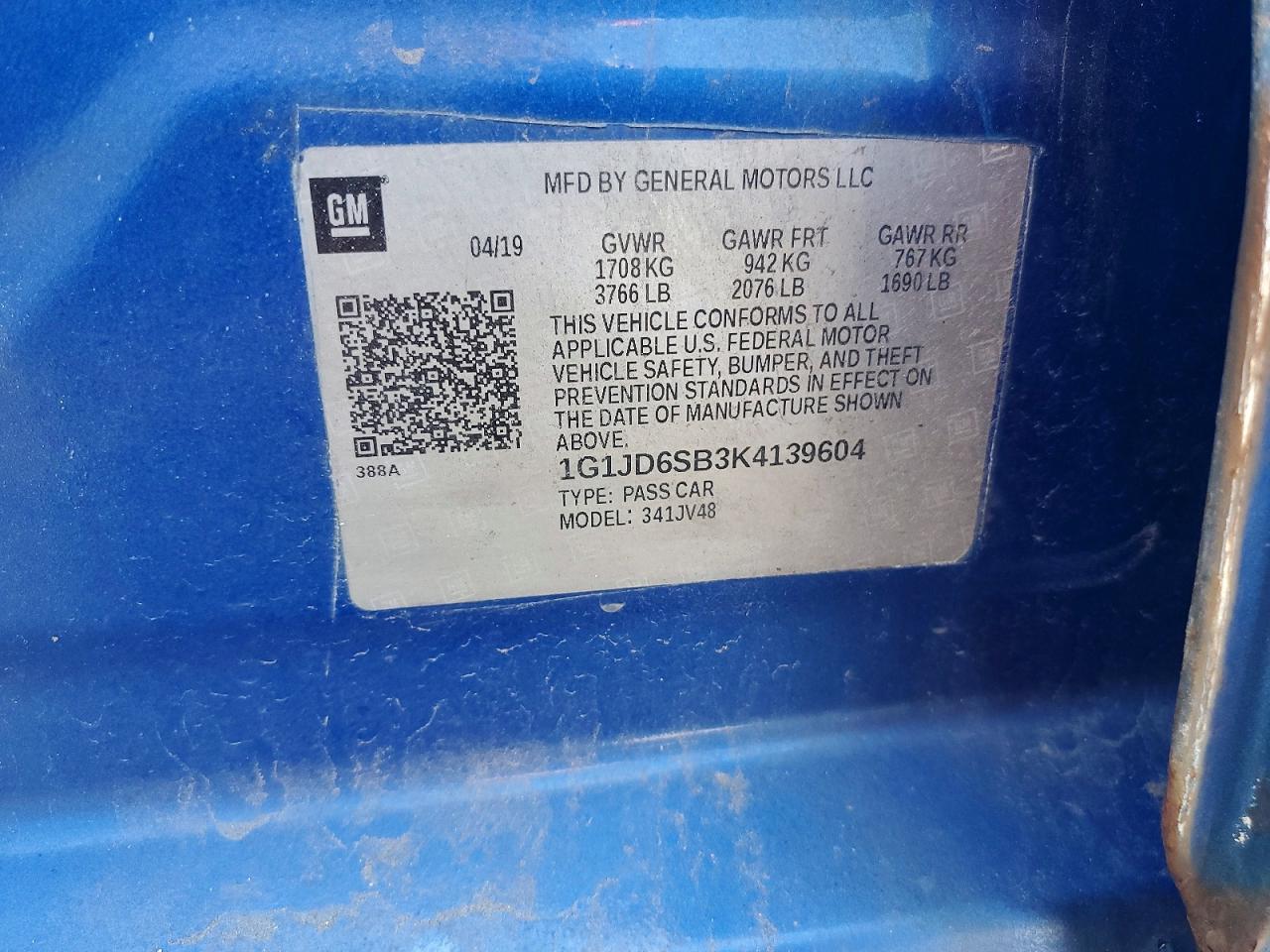 2019 CHEVROLET SONIC