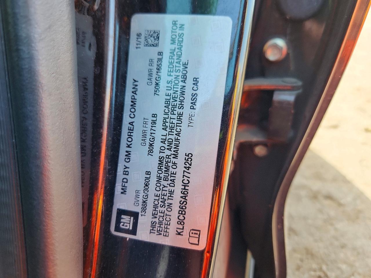 2017 CHEVROLET SPARK