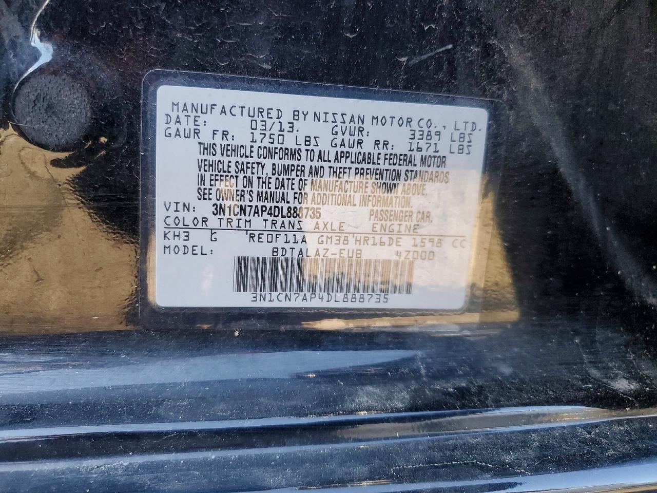 2013 NISSAN VERSA