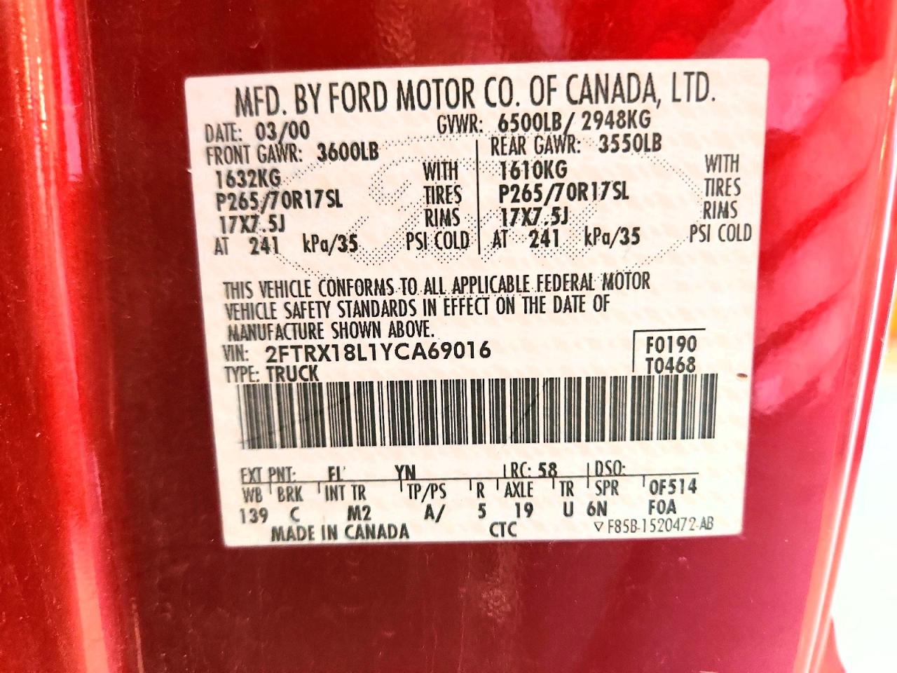 2000 FORD F150