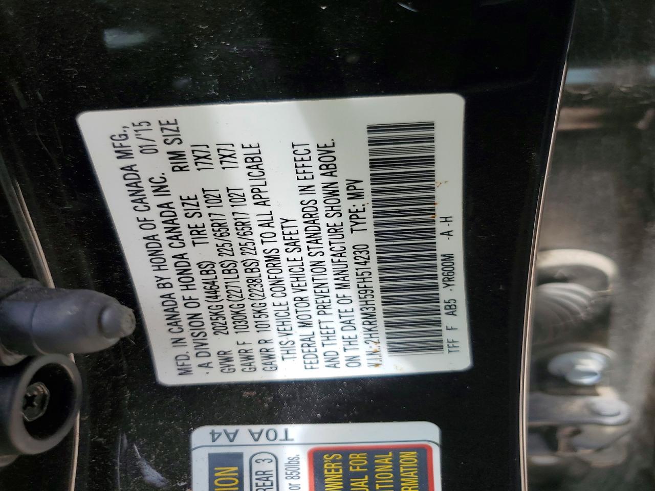 2015 HONDA CRV