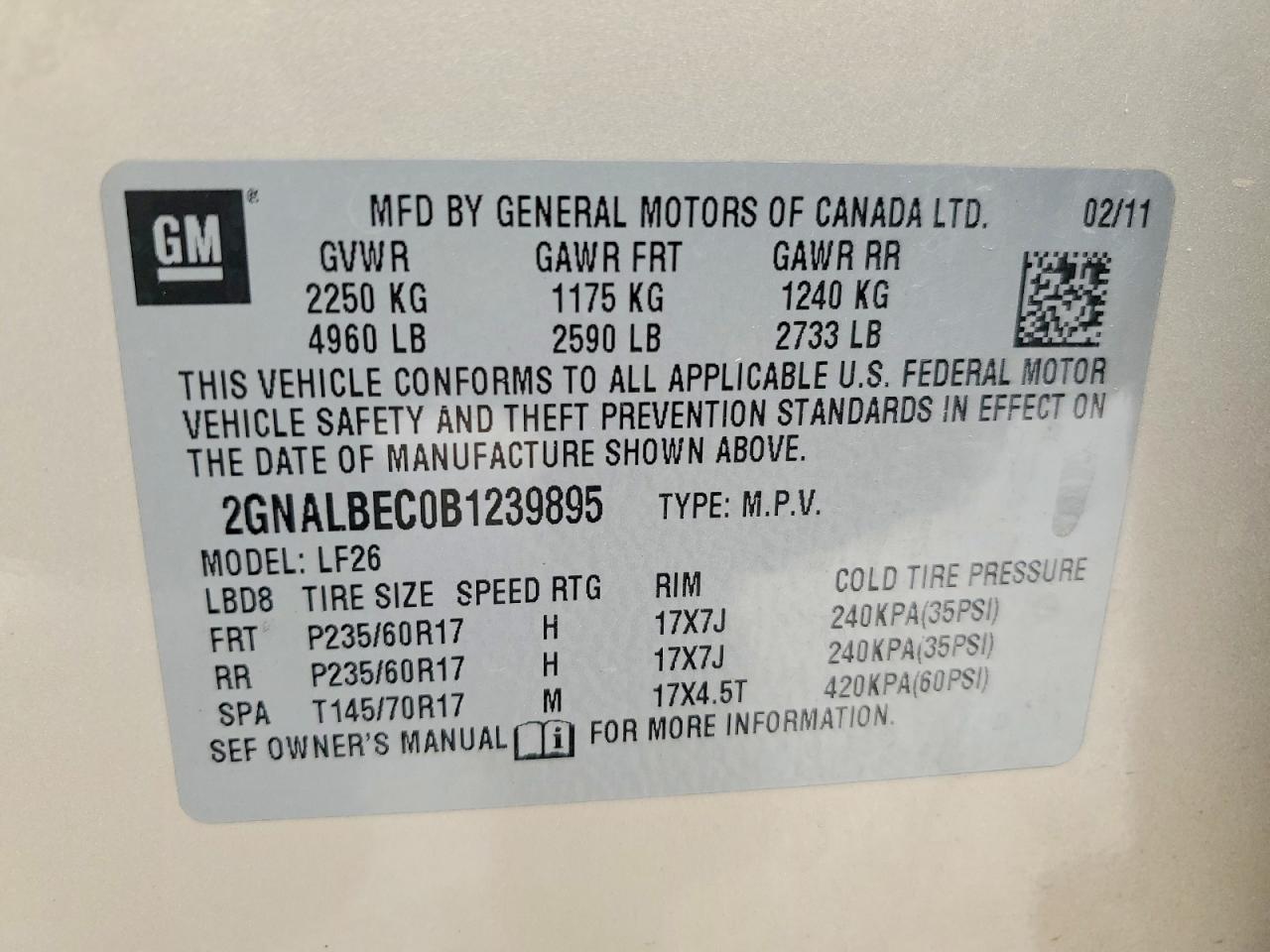 2011 CHEVROLET EQUINOX
