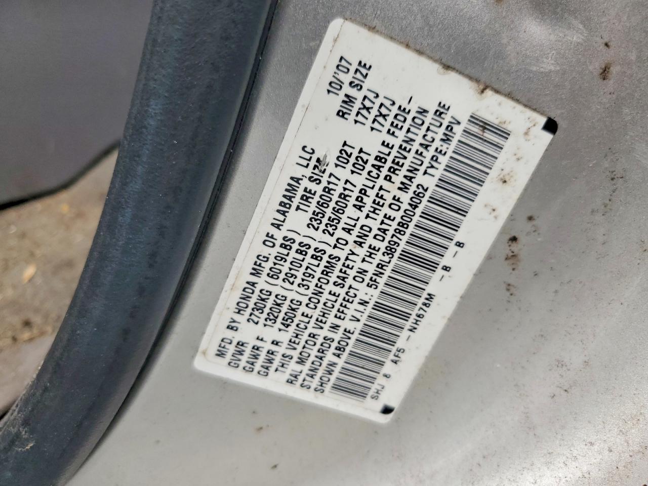 2008 HONDA ODYSSEY