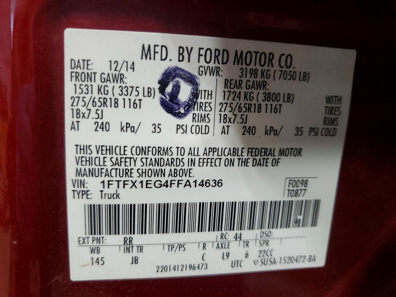 2015 FORD F150