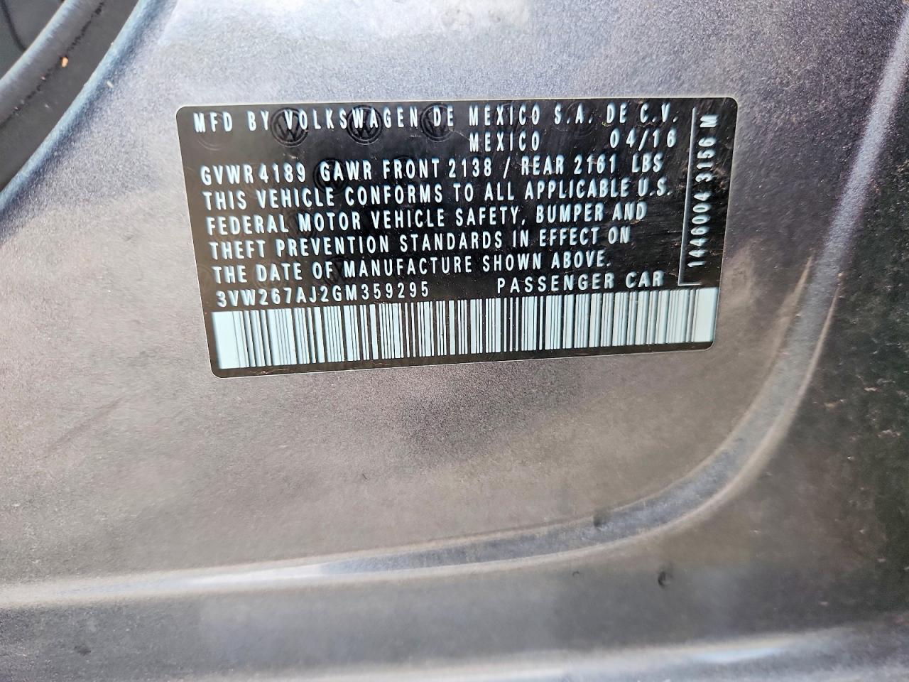 2016 VOLKSWAGEN JETTA