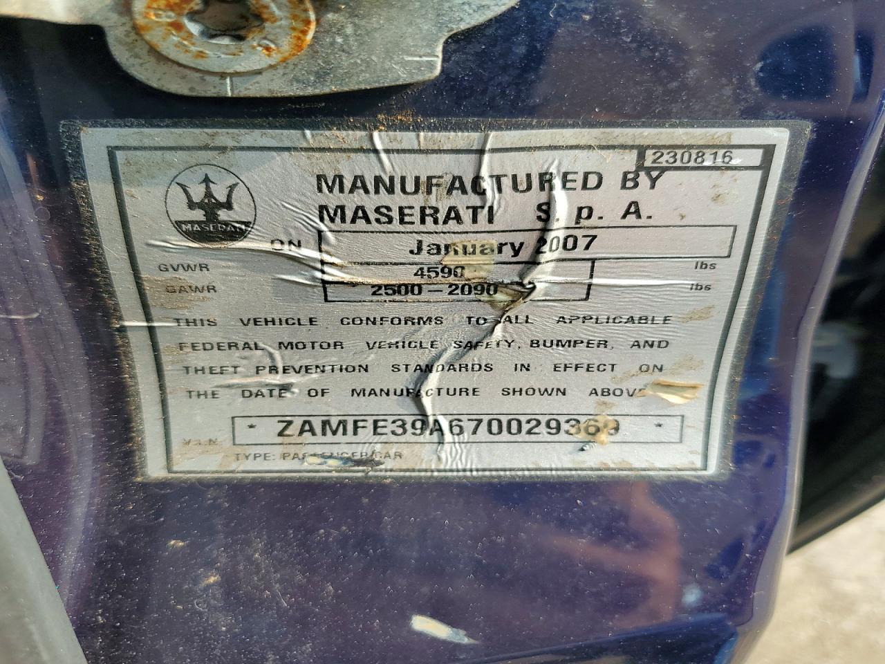 2007 MASERATI QUATTROPOR