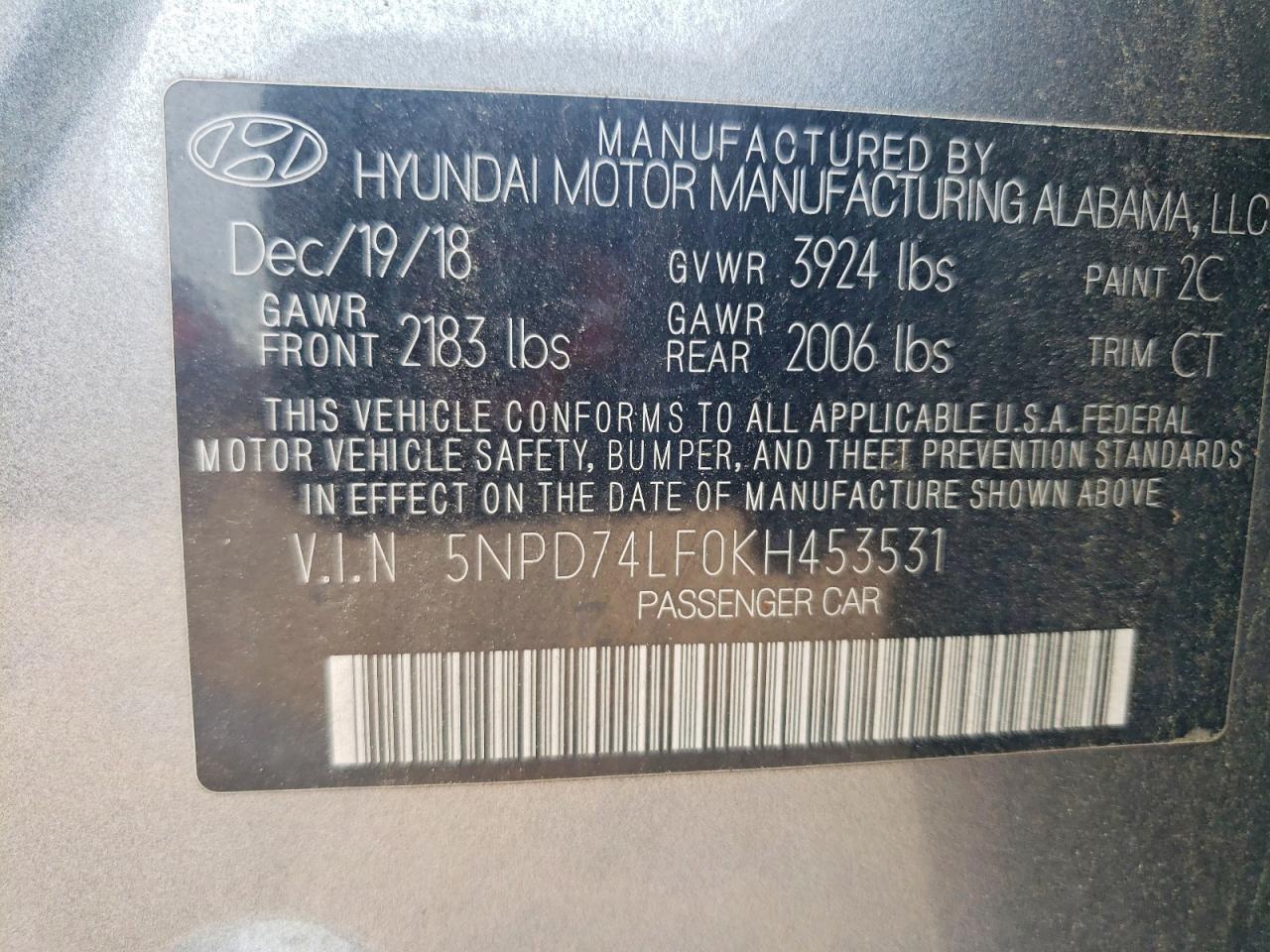 2019 HYUNDAI ELANTRA
