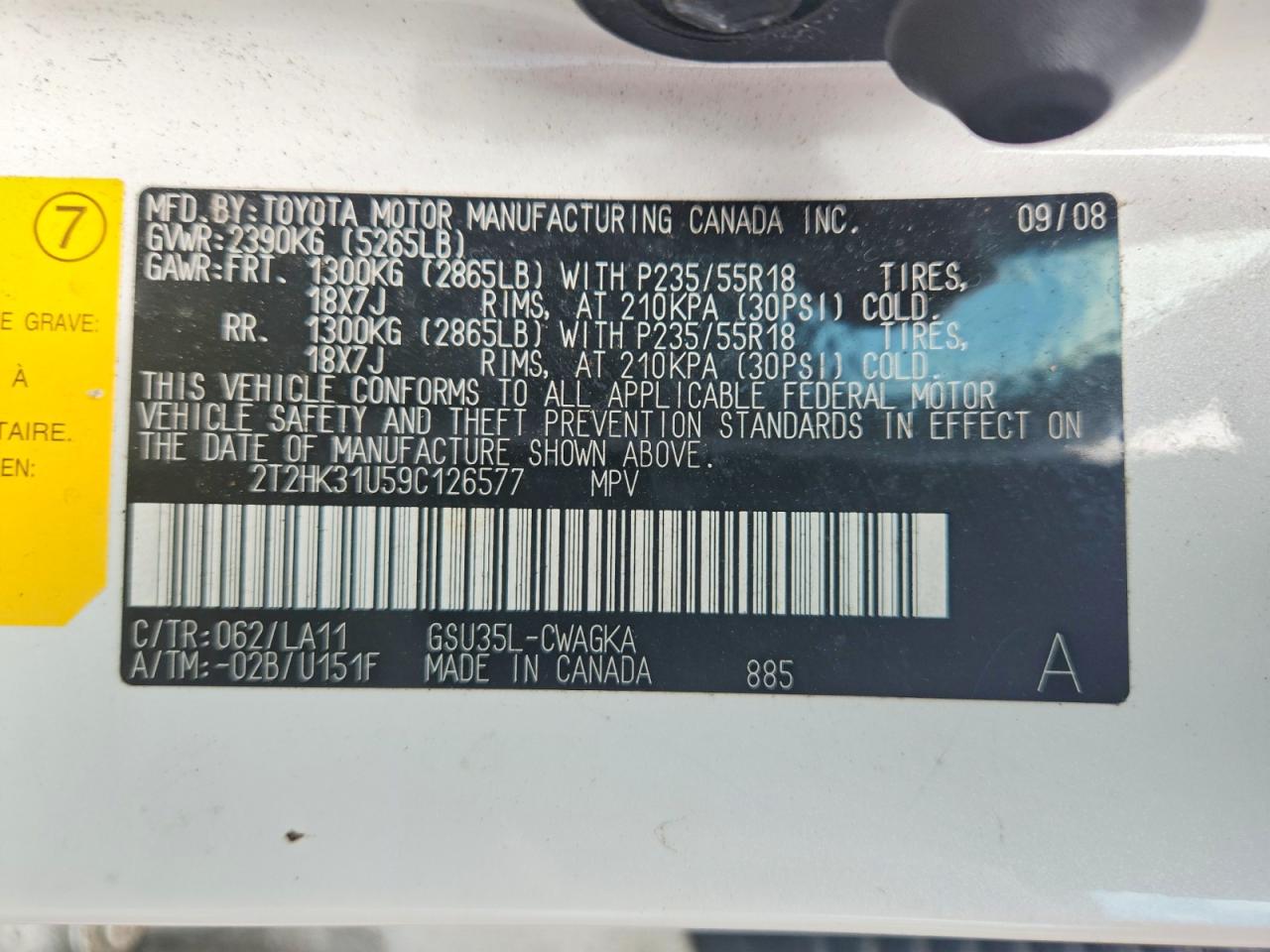 2009 LEXUS RX350