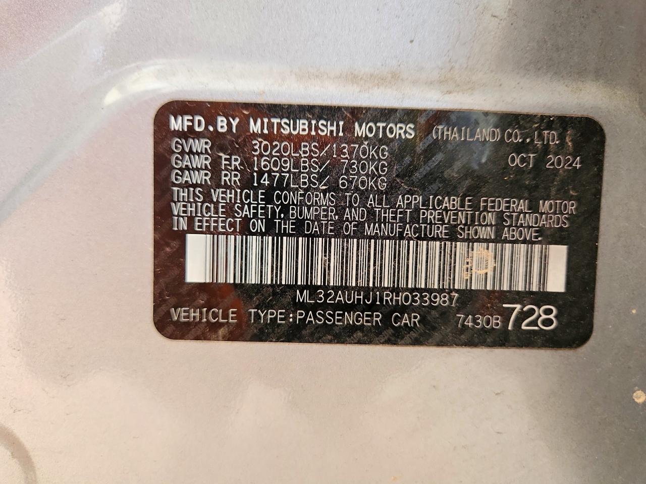 2024 MITSUBISHI MIRAGE