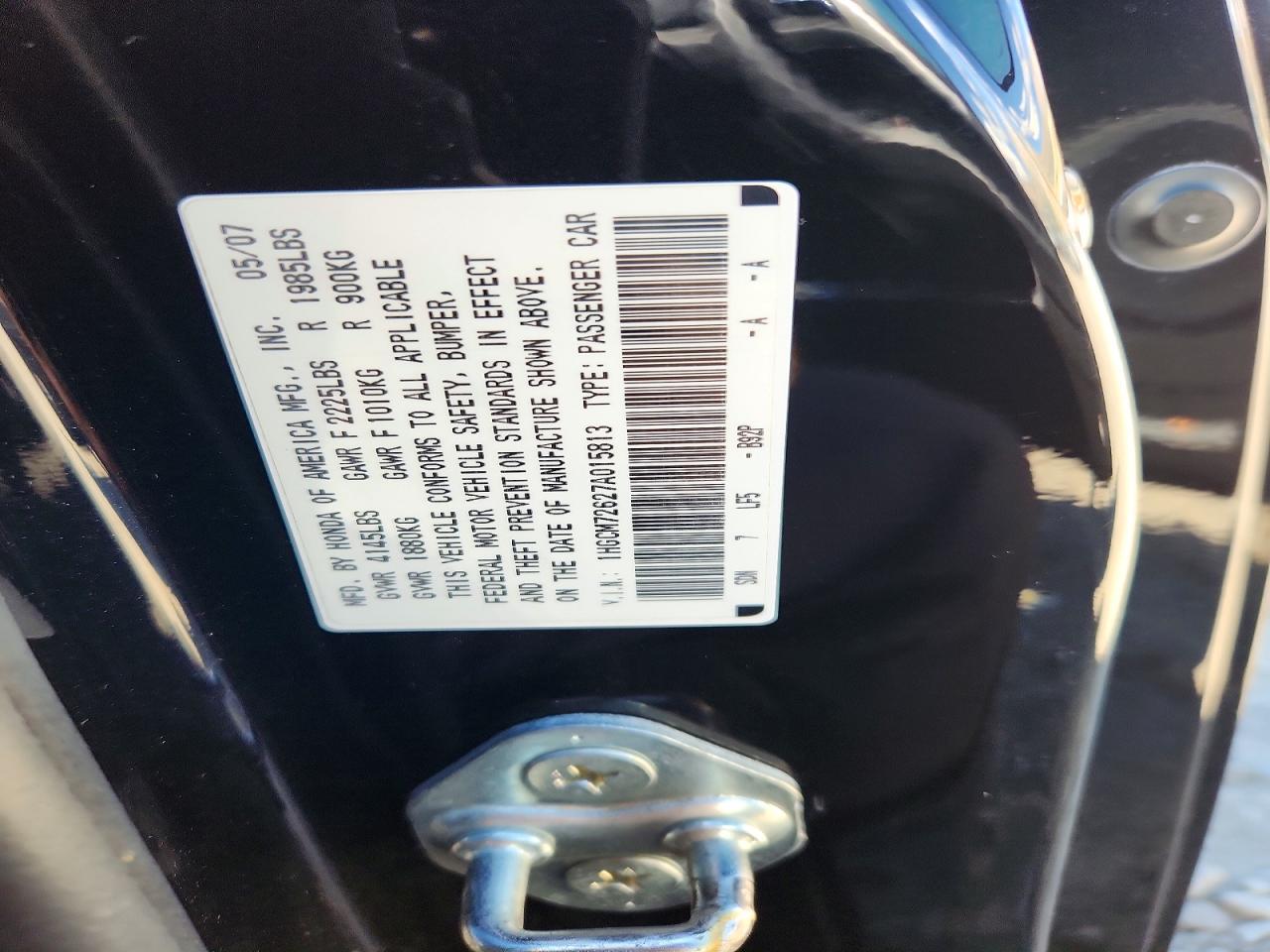 2007 HONDA ACCORD
