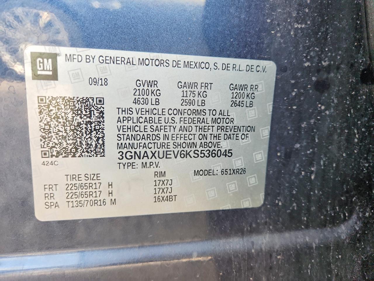 2019 CHEVROLET EQUINOX