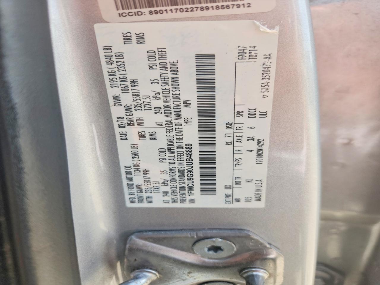 2018 FORD ESCAPE